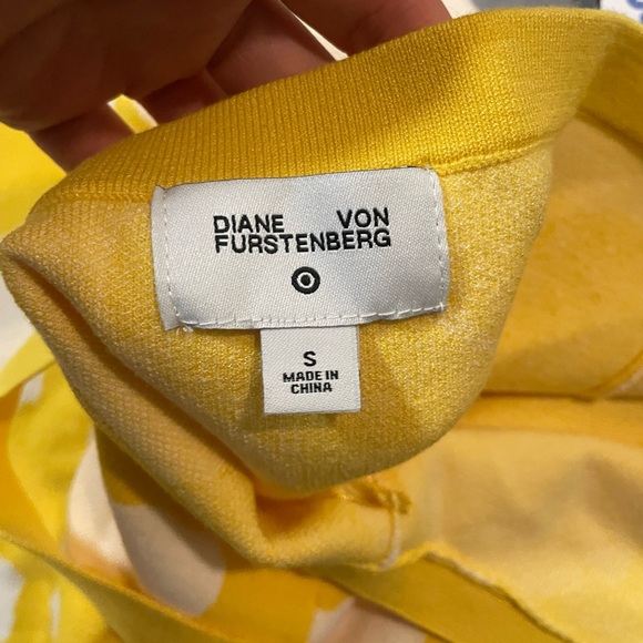 🌼 NWT 🌼 DVF Diane Von Furstenberg x Target Yellow Halter Tie-Neck Ginkgo Dress - Picture 10 of 11